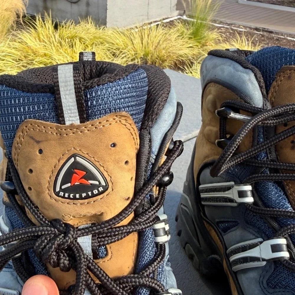 ECCO Gore-Tex Hiking Boots Mens Size 10.5 Receptor Brown Blue Gorpcore Outdoors